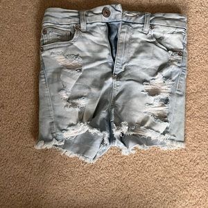 light wash jean shorts